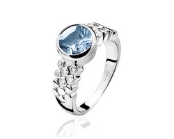 ZINZI zilveren ring blauw ZIR866B