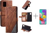 Book Case Samsung Galaxy A71 | Hoogwaardig PU Leren Hoesje | Lederen Wallet Case | Luxe Uitstraling | Telefoonhoesje | Pasjeshouder | Portemonnee | Bruin + 1x screen protector