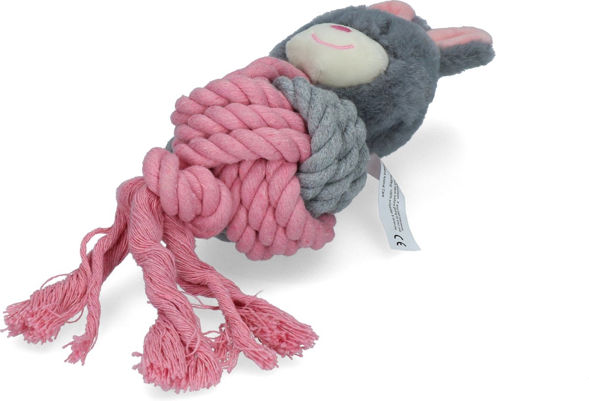 Bunny Puppy Ropey Ball – Hondenknuffel – Kalmerend – Grijs – 9 x 20 x 9 cm thumbnail 4