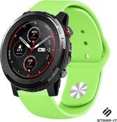 Siliconen Smartwatch bandje - Geschikt voor  Xiaomi Amazfit Stratos sport band - lichtgroen - Strap-it Horlogeband / Polsband / Armband