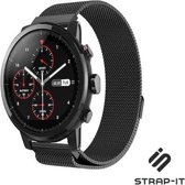 Milanees Smartwatch bandje - Geschikt voor  Xiaomi Amazfit Stratos Milanese band - zwart - Strap-it Horlogeband / Polsband / Armband