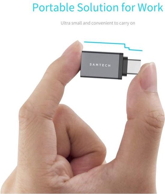 SAMTECH USB-C naar USB-A adapter OTG Converter USB 3.0 - Geschikt voor Apple MacBook Pro/Air, Samsung, Dell en meer - 2-stuks SpaceGray - S A M T E C H