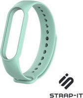 Siliconen Smartwatch bandje - Geschikt voor  Xiaomi Mi band 3 / 4 siliconen bandje - lichtblauw - Strap-it Horlogeband / Polsband / Armband