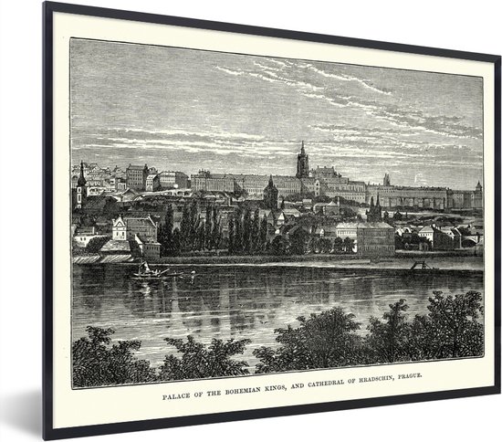 Fotolijst Incl Poster Een Vintage Tekening Van De Burcht Van Praag fotolijst-incl-poster-een-vintage-tekening-van-de-burcht-van-praag