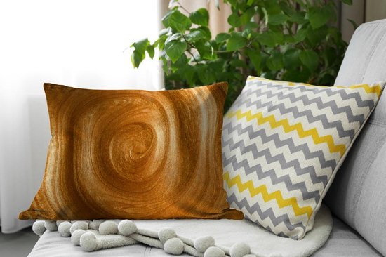 Sierkussens - Kussen - Een vortex in goudkleurige verf - 60x40 cm - Kussen van katoen