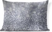 Sierkussens - Kussen - Zilveren glitters - 60x40 cm - Kussen van katoen