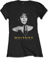 Whitney Houston Dames Tshirt -XL- Black & White Photo Zwart