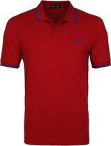 Fred Perry - Heren Polo SS Twin Tipped Deep Red/Cobalt - Rood - Maat M