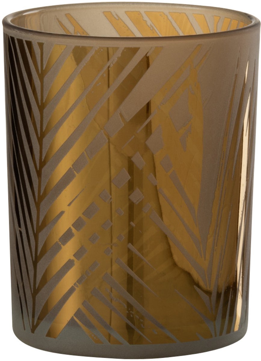 J-Line Windlicht Safari Glas Beige Medium