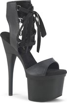 Pleaser Sandaal met enkelband, Paaldans schoenen -38 Shoes- ESTEEM-700-14 Paaldans schoenen Zwart