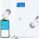 Etekcity Smart digitale weegschaal met app voor iOS en Android, personenweegschaal voor lichaamsvet, BMI, gewicht, eiwitten, enz., groter weegoppervlak, gehard glas, tot 180 kg, wi