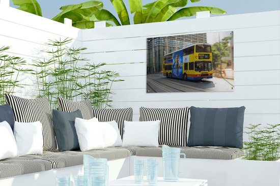 Un bus coloré à Hong Kong Garden poster 60x40 cm - petit - Toile de jardin / Toile d'extérieur / Peintures pour l'extérieur (décoration de jardin)