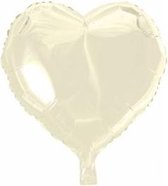 Folie ballon hart Wit 18 inch, kindercrea