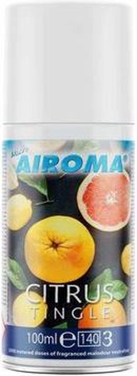 Micro Airoma Navulling 12x 100ml – Citrus Tingle – Luchtverfrisser Aerosol – Geschikt voor MVP Dispenser