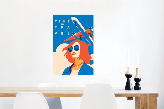 Vol vacances Temps de travel avec une femme 60x90 cm