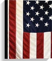 Canvas  - Amerikaanse Vlag - 30x40cm Foto op Canvas Schilderij (Wanddecoratie op Canvas)
