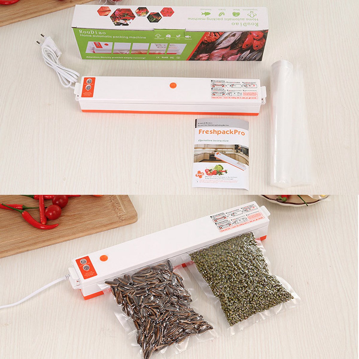Huishoudelijke Voedsel Vacuumsealer Verpakkingsmachine Film Sealer VacuĂĽmverpakker