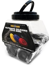 Ultimate Ring - Black - Fishbowl - 50 pcs. - Cock Rings -
