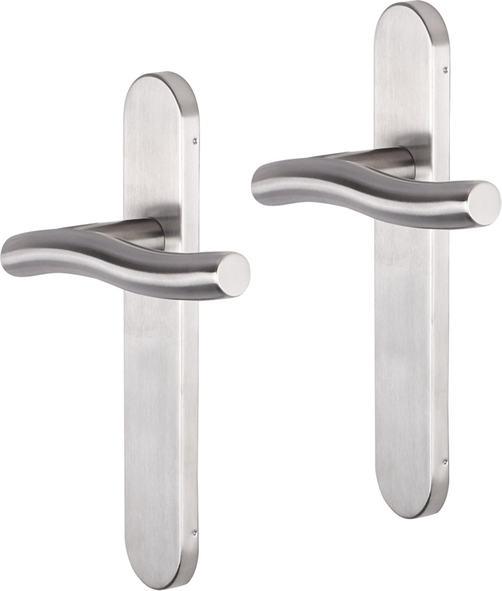 Deurkruk - Impresso Chester - Voor binnen - Ovaal - deurschild - RVS - 2 stuks