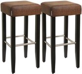 Segenn's Pekin Barkruk - Barkruk Set van 2 - Barstoel - Max. Draagvermogen 120 KG - Kruk - Leer - Bruin