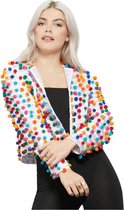 Fever Kostuum Jacket -S/M- Pom Pom Festival Rainbow Regenboog