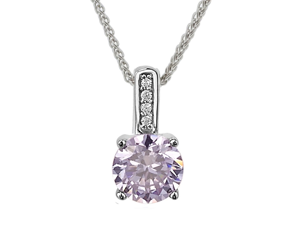 Orphelia Pendant + Chain Purple Zirconium ZH-7029