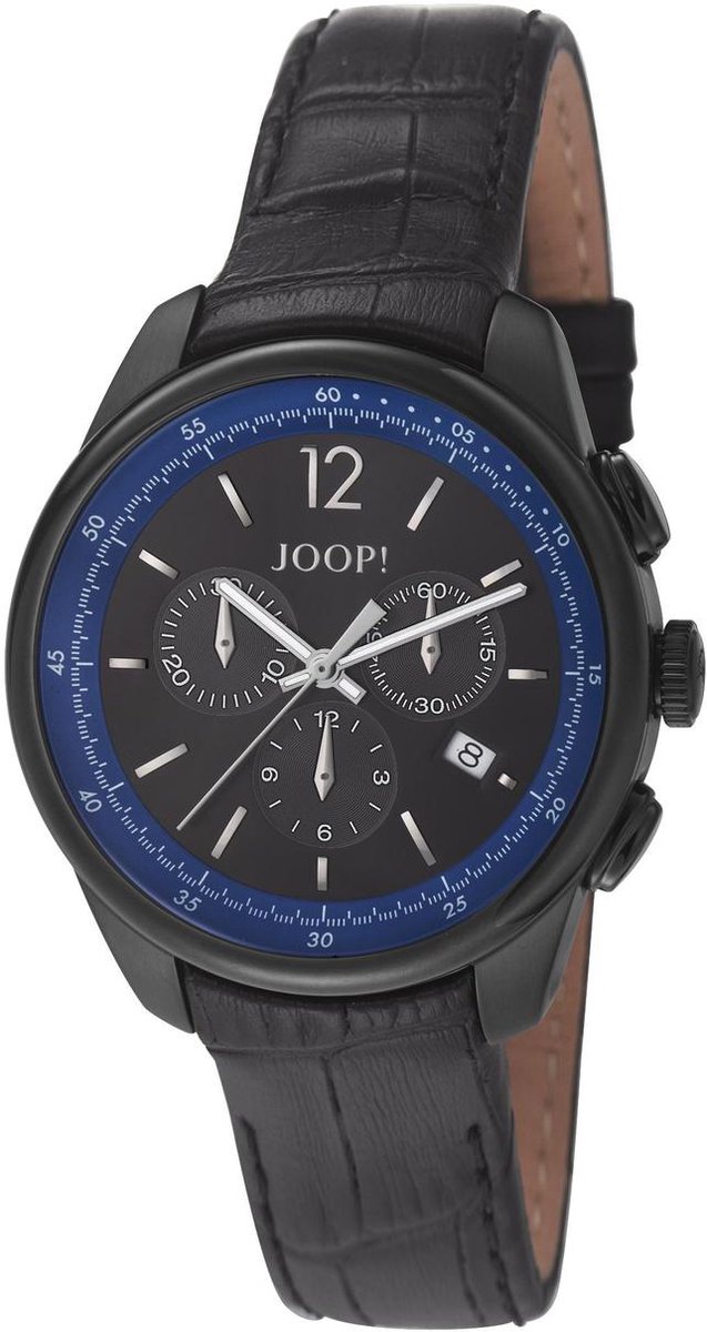 Joop! Observer JP101171F06 Horloge - Leer - Zwart - Ø 43.00 mm