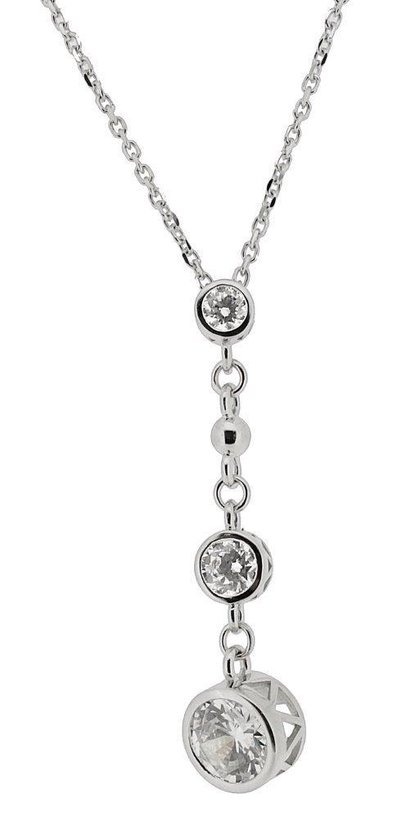 Orphelia ZH-4881 Collana Donna In Argento Sterling 925 Con Zirconi – Lunghezza 45 Cm, Colore Bianco, Confezione Regalo