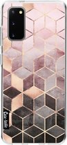 Samsung Galaxy S20 Hoesje - Casetastic - Soft Serie - TPU Backcover - Soft Pink Gradient Cubes - Hoesje Geschikt Voor Samsung Galaxy S20