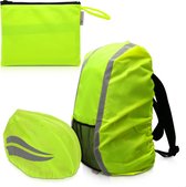 Housse de pluie réfléchissante kwmobile pour sac à dos et casque - Imperméable et déperlante - Plus sûre dans la circulation - Diverse couleurs