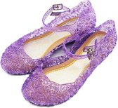 Chaussures à talons à paillettes princesse - Violet - Princesses - Chaussures habillées - La Frozen - Raiponce - La Belle au bois dormant - Ariel - Cendrillon - Elsa - Anna - Robe - Taille 35 (convient comme 33) Semelle intérieure : 20,5 cm