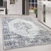 Flycarpets Burano Vintage Vloerkleed - 200x200cm - Lichtgrijs - Vierkant