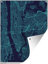 Illustration d'un plan de ville sombre de New York affiche de jardin 120x160 cm - Toile de jardin / Toile d'extérieur / Peintures d'extérieur (décoration de jardin) XXL / Groot format!