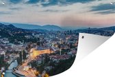 Tuinposters buiten Cityscape van Sarajevo in Bosnië en Herzegovina - 90x60 cm - Tuindoek - Buitenposter