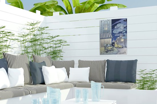 Une illustration artistique d'une rue de Paris affiche de jardin 30x40 cm - petit - Toile de jardin / Toile d'extérieur / Peintures d'extérieur (décoration de jardin)