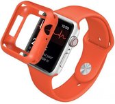 Sportbandje en case geschikt voor Apple Watch 42 mm Oranje - WK Voetbal 2022 editie