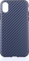 Apple iPhone XS Hoesje - Mobigear - Racing Serie - TPU Backcover - Blauw - Hoesje Geschikt Voor Apple iPhone XS