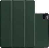 Hoesje Geschikt voor iPad Pro 2021 (12,9 inch) Hoesje Case Hard Cover Hoes Book Case Met Uitsparing Geschikt voor Apple Pencil - Donkergroen