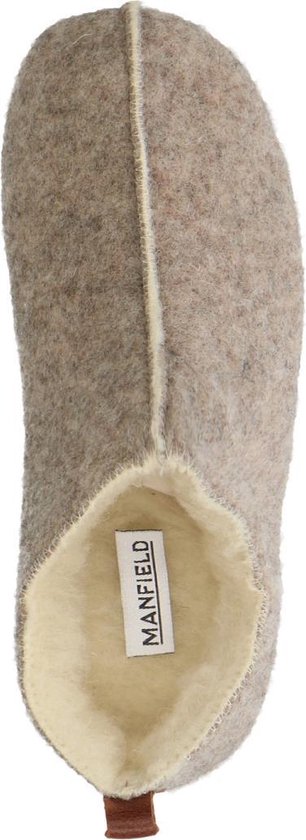 Manfield - Femme - Chaussons beiges - Taille 36