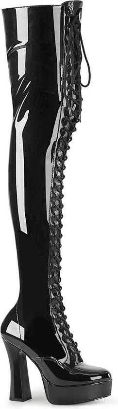 Pleaser - ELECTRA-3023 Plateau overknee Laarzen - US 6 - 36 Shoes - Zwart