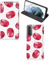 GSM Hoesje Geschikt voor Samsung Galaxy S21 FE Fotohoesje ontwerpen Pink Macarons