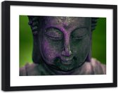 Foto in frame ,Paars Boeddha hoofd , 120x80cm , Multikleur, Premium print