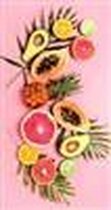 Zachte Strandlaken voor Kinderen - 75x150cm - 100% Velours - Polyvelvet - Roze Fruit
