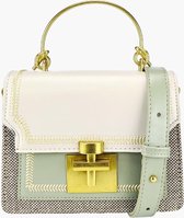 Fashionfanatics® Lavello Crossbodytas Wit/Groen - Draaisluiting - Dames