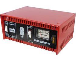 Absaar Acculader 6V/12V – 8A Laadstroom – 5-80Ah – Voor Loodzuur & AGM Accu’s – Inclusief Accuklemmen