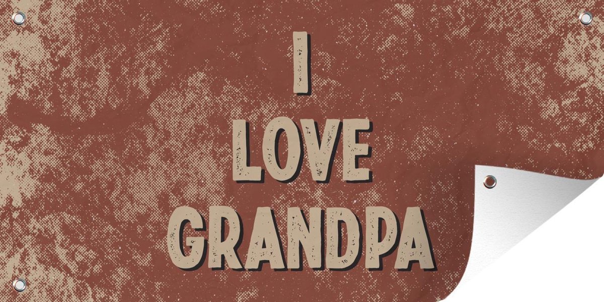Wanddecoratie buiten Mannen cadeautjes - Vaderdag - Opa - I love grandpa - Quote - Spreuken - 160x80 cm - Tuindoek