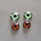 OOGJES plat groen 12 mm en bruin 9 mm