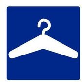 Garderobe sticker, blauw wit 150 x 150 mm