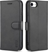 AZNS Skin Feel Calf Texture Horizontal Flip Leather Case met kaartsleuven & houder & portemonnee voor iPhone 7/8 / SE (2020) (zwart)