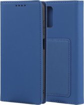 Voor Samsung Galaxy A03s Sterk magnetisme Vloeibaar gevoel Horizontale Flip Leather Case met houder & kaartsleuven & portemonnee (blauw)